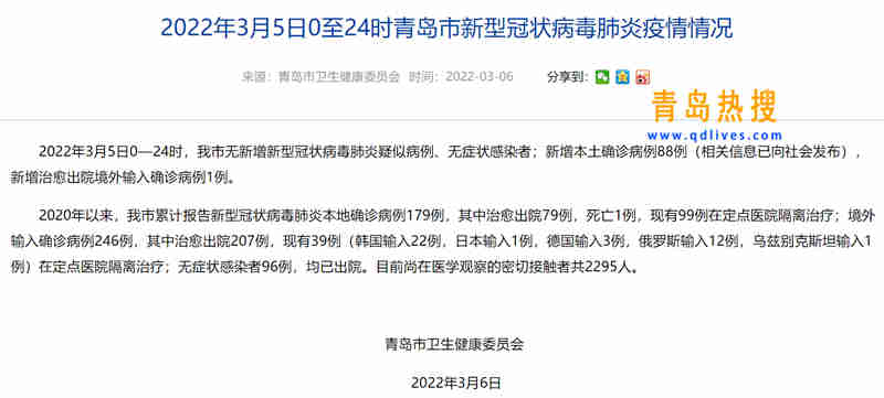 青岛确诊病例最新情况,青岛确诊病例最新情况
